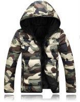 mens outdoor cotton padded thick warm leisure jacket / coat with hood