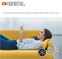 Rainbow Bluetooth 4.1 Ultralight Wireless Headset, Noise Canceling and Hands Free with Mic, Earhook Earbuds Headphone Earphone CP-Q5