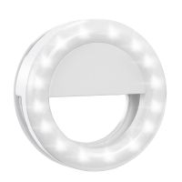 Rainbow Selfie Ring Light, Clip-on LED Camera Light, Rechargeable 36 LED Fill-light, 3-Level Adjustable Brightness On-Camera Video Lights Night Light for iPhone, Samsung, Other Smartphone, Tablets, etc