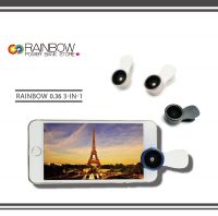 Rainbow Phone Camera Lens, 180ÃÂ° Fisheye Lens + 15X Macro Lens + 0.36X Wide Angle Lens, Clip-On 3 IN 1 Professional HD Cell Phone Lens for iPhone 7 / 7 PLUS / 6, Samsung, Other Smartphones