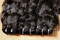 Double drawn curly machine weft hair