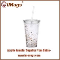 Plastic tumblers with lids and straws