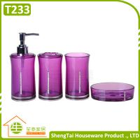 Hot Sale Elegant Diamond Decorative Round Shape Transparent European Bathroom Set