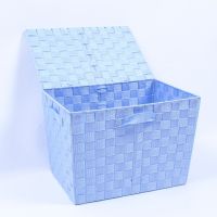 storage basket with a lid and a locker