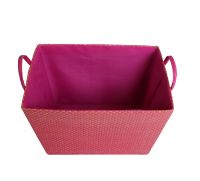 Non-woven double handle storage basket