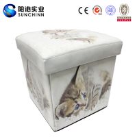Mdf Folding Foot Ottoman Trunk With Storage And Decoration Function (scft00004)