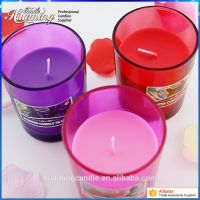 scented candles in colored