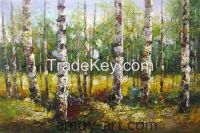 Forestry tree birch oil paintings