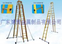 (375LBS) 35kv 5m Fiberglass Double-Side Grooved Rail Extension Ladder