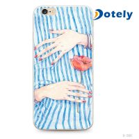 Hug Stripe Blue White Color Soft Case for iPhone