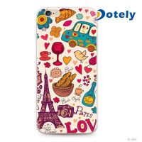 Colorful Eiffel Tower Pattern TPU Soft iPhone Soft Casse