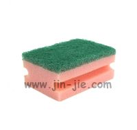 Nylon kitchen usage sponge scouring pad/heavy duty scrub sponge/abrasive scrubber scouring/eco-friendly cleaning scouring pad