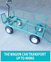 Heavy Duty Garden Metal Cart Trolley Trailer Wheelbarrow With Lining Large Cart