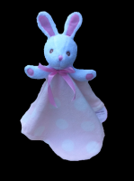 Plush bunnies baby blanket with head 
