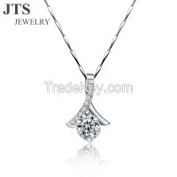 18K White Gold Shinning Diamond Pendants White CZ Fashion Jewelry