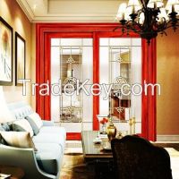 Wood grain color aluminum sliding doors, door and noble, elegant,