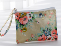 laminated polyester coin purse, coated cotton pouch