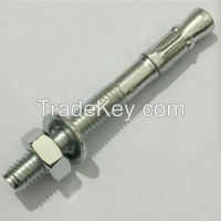 Steel Wedge Anchor / Through Bolt / zine plated anchor in China Ningbo