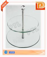 double-deck glass food holder