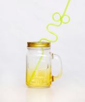 16oz Factory Price Glass Mason Jar Wide Mouth With Straw Lid