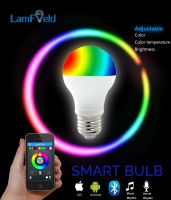 E27 E26 E22 GU10 Bluetooth RGB LED Smart Bulb with WiFi Control