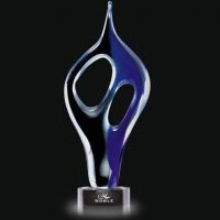 Designer Home Decor Hand Blown Glass Sailing Boats Trophy