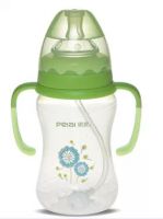 260ml Wide-neck pattern feeding bottle with handle (dual color)