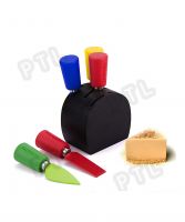 colorful cheese set with black wooden stand(6 pieces) 
