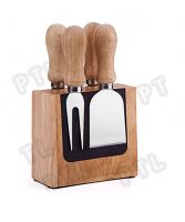 Wooden Cheese Set With Rectangular Magnetic Stand 