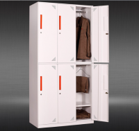 New  design  6 doors  cream  colour  steel  wardrobe/  clothes  cabinet/ metal  locker