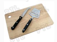 3-piece cheese set(rectangular wooden cutting board & S/S knife and peeler) 