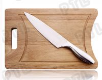 high-quality S/S cheese knife with rectangular wooden chopping board
