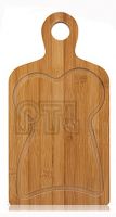 deluxe rubber wood cutting board with handle