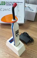 Dual color dental LED curing light with light meter