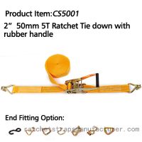 CS5001 2      50mm 5T ratchet tie down with rubber handle