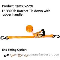 CS2701 1      3300lbs Ratchet Tie down with Rubber handle