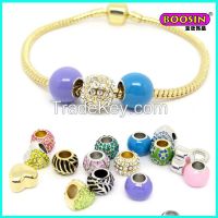 Fashion Alloy Beads Charm Stainless Steel Chain Bracelet