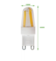Ce ,RoHS warm white Filament 2W 110/220V dimmable g9 led bulb