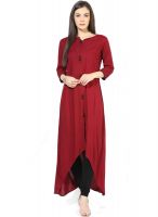 Designer Maroon Rayon fabric Kurti