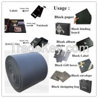 recycled black paperboard  black color paper