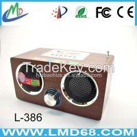 LMD-386 wooden remove control FM radio speaker