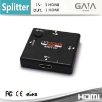 High quality plastic mini hdmi switch 3 port, hdmi switch box support 1080p HDCP and switch by push button