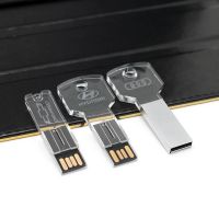 Crystal Customized USB Stick 32GB Glowing LOGO Key Shape From China