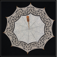 100% Hand Made Lace Sun Umbrella For Western Court Weddings White 