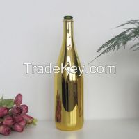 electroplate gold color Glass Wine and Champagne Bottle