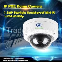 1.3MP Starlight Vandalproof Mini IR Dome Camera
