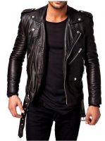 Leather Biker Jacket with belt best price