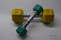 Rubber Coated Colorful Hex Dumbbell Set