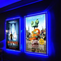 Ultra Thin Acrylic Frameless LED Illuminated Movie Poster Frame Light Box Used for Cinema/ Home Theater decorate