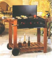 Wood Trolley Gas BBQ Grill